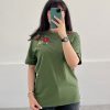 تیشرت سرشانه گل سه رنگ