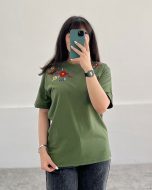 تیشرت سرشانه گل سه رنگ