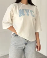 تیشرت NYC مدل جین‌دوزی کد 131